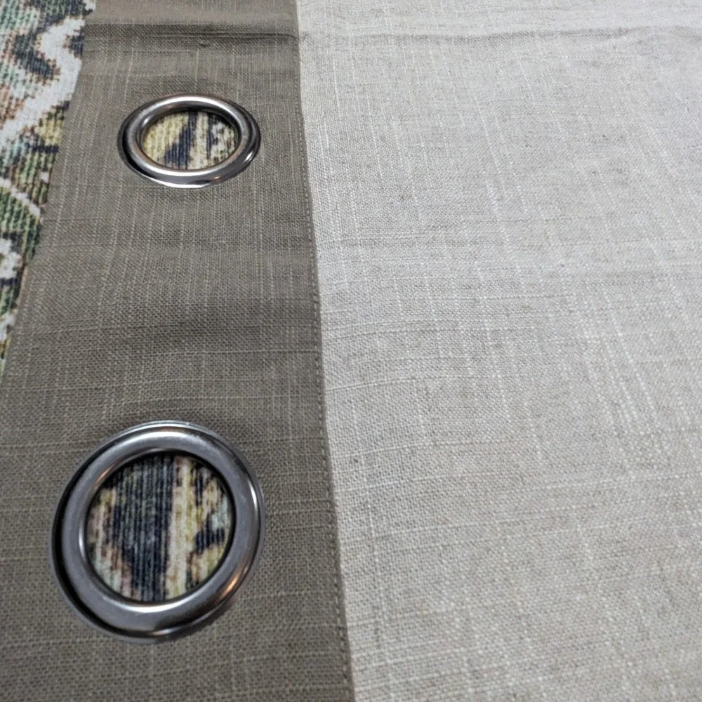 Unbranded‎ Curtain Panel PAIR Beige Linen Blend Grommet Top Quiet Luxury